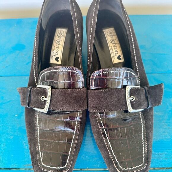 Brighton Brown Heeled Loafers size 7.5 - Picture 2 of 8